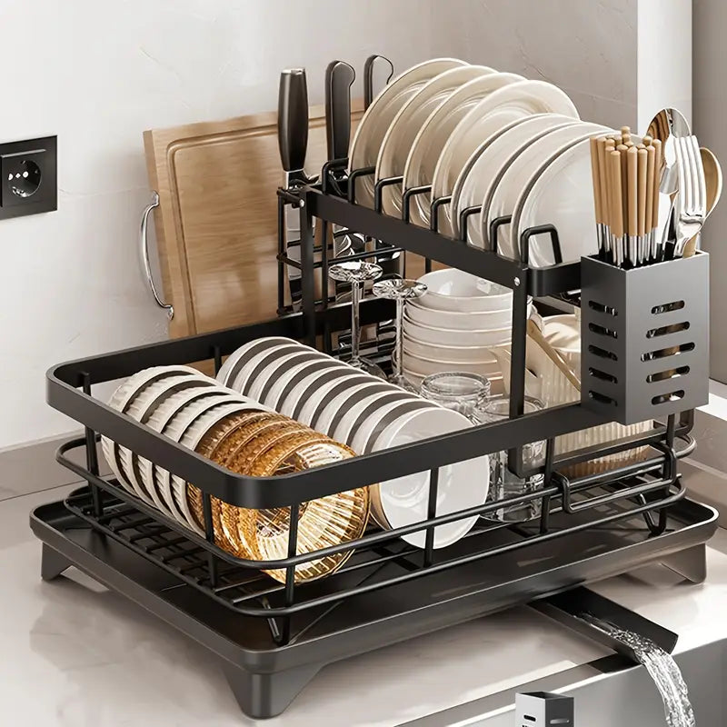 DuoDry™ 2-Tier Foldable Dish Rack