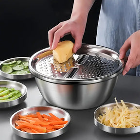 PrepFlow™ 3-in-1 Stainless Steel Bowl Set