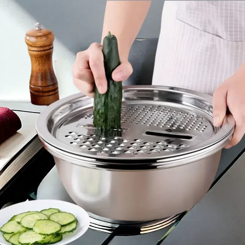 PrepFlow™ 3-in-1 Stainless Steel Bowl Set